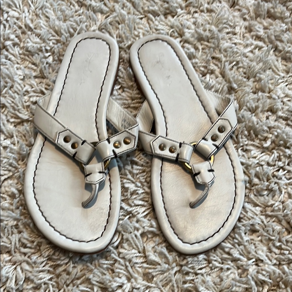 Boden Cream Thong Sandals